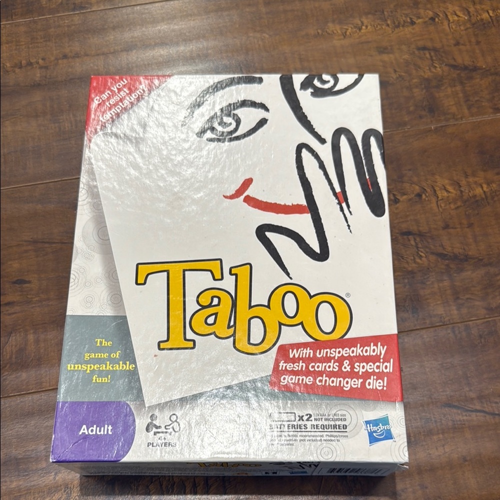 Hasbro Taboo Game - White, Yellow, Red, Black